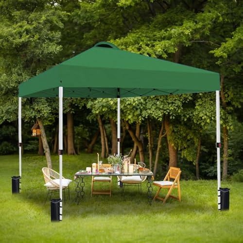 10x10 Pop Up Canopy Tent Waterproof with Wheeled Bag and 4 Sandbags V31118
