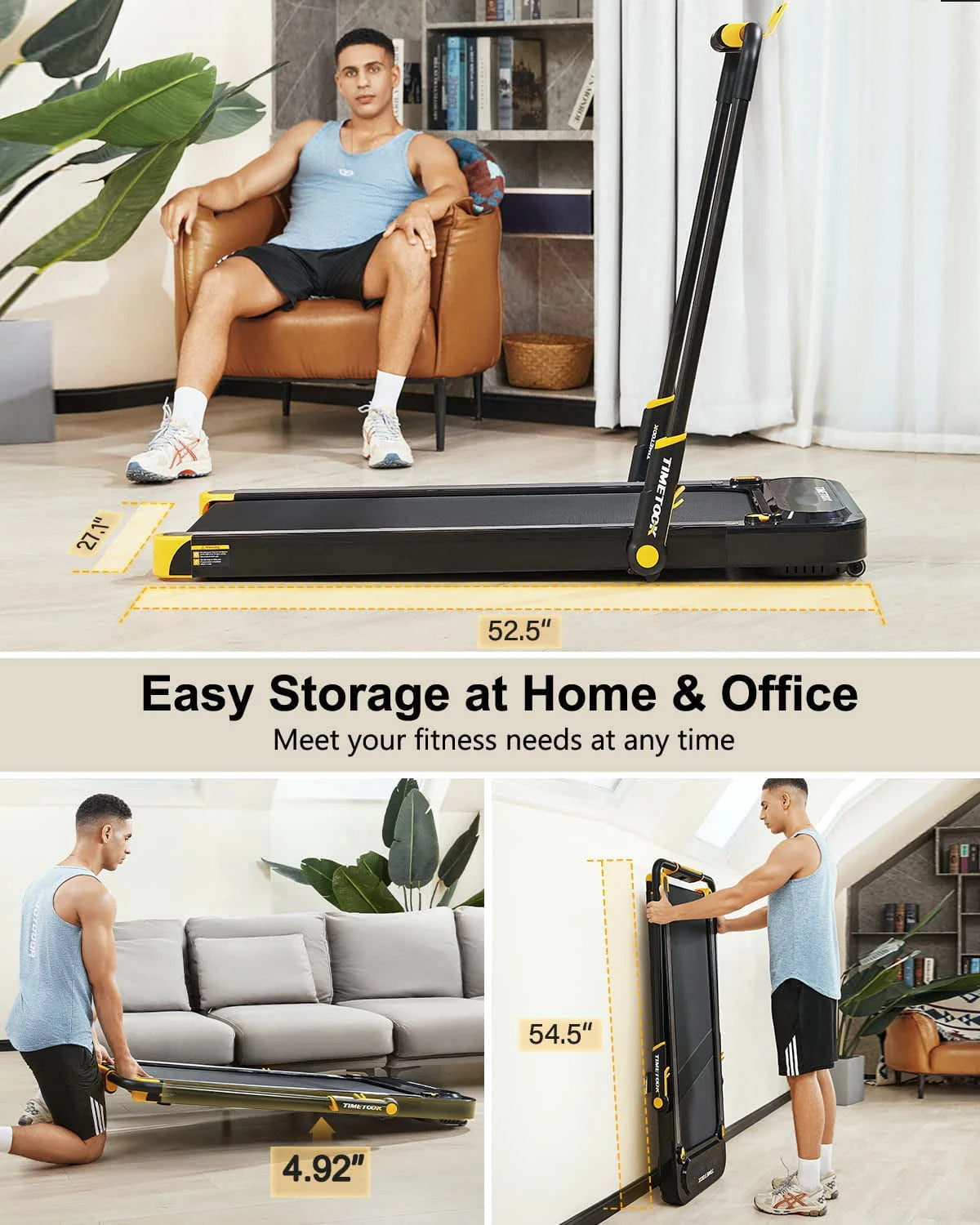 2 in 1 Portable Treadmill 2.5HP 265lb Weight Capacity I16412