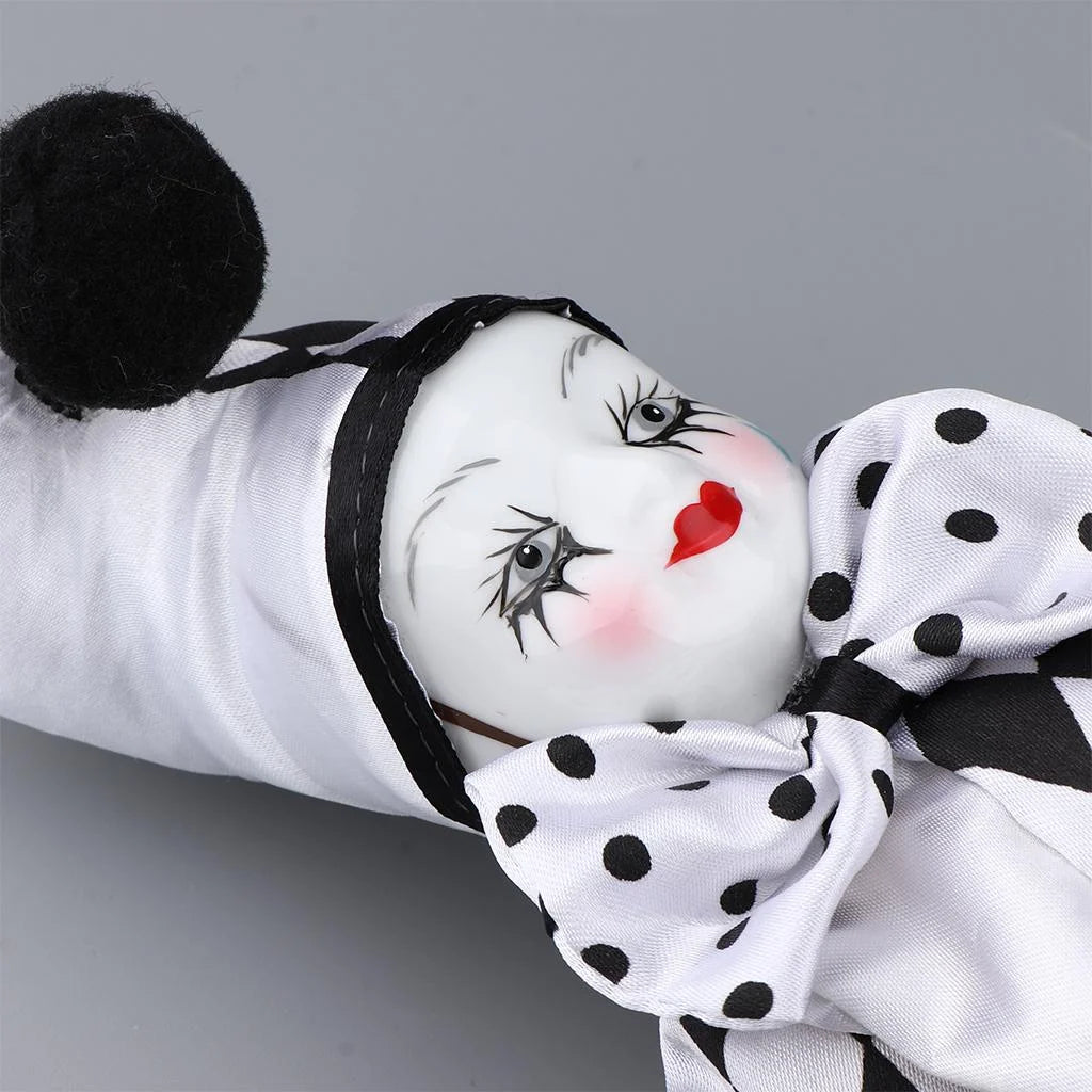 Black and White Clown Costume Doll Ornament P13883