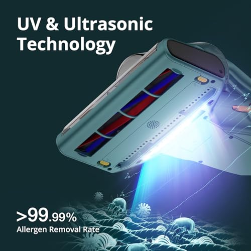 Mattress Vacuum Cleaner with UV-C & Ultrasonic & 5s Quick Heating, 16Kpa Suction 480W Handheld Vacuums with HEPA V75137