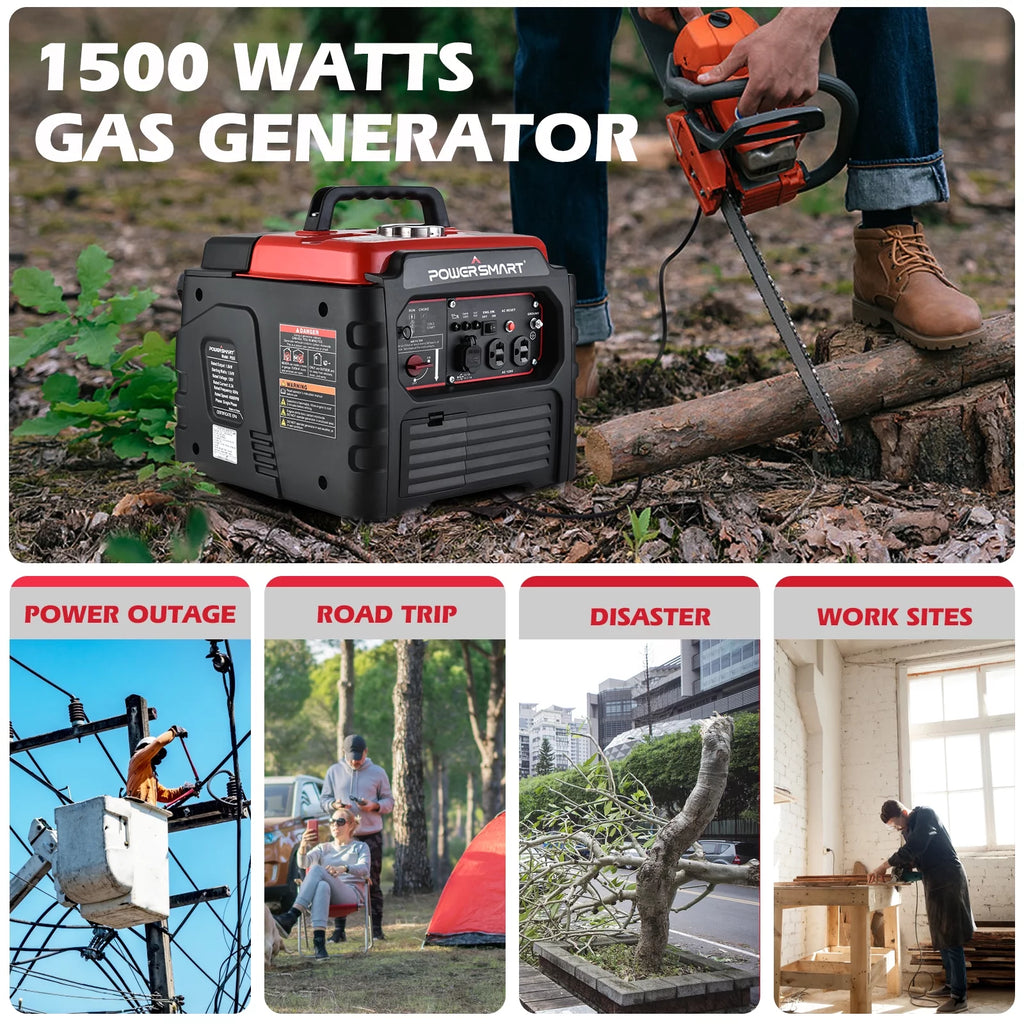 1500 Watt Portable Gas Inverter Generator J78164