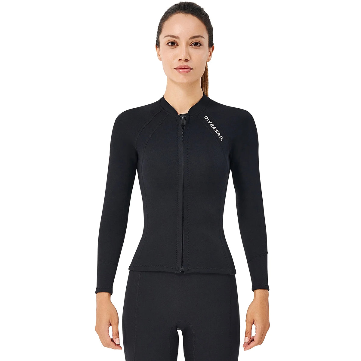 2mm Neoprene Front Zipper Wetsuits Jacket Long Sleeves P484