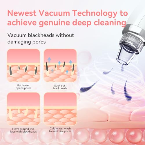Blackhead Remover Pore Vacuum Electric Comedone Extractor Tool with 5 Suction Power and 5 Probes N286