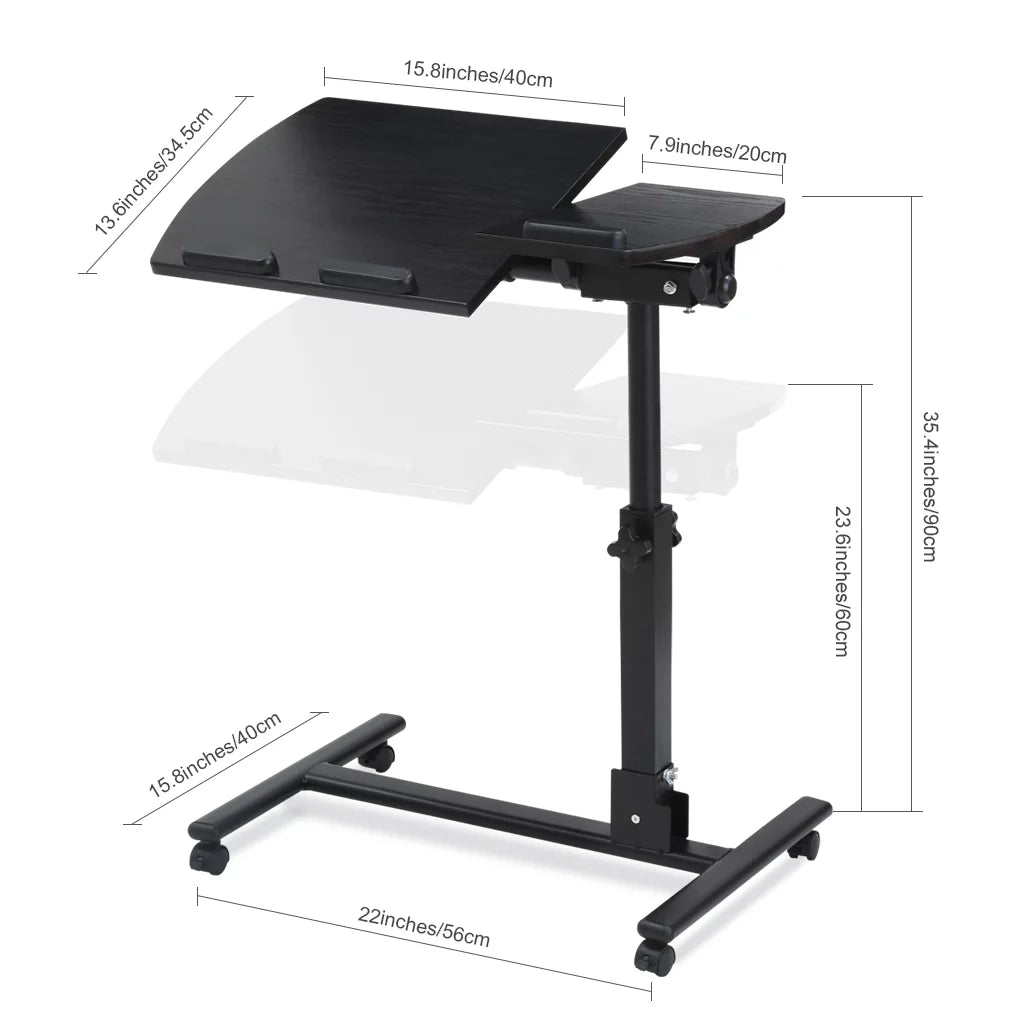 Black Walnut Height Adjustable Mobile Laptop Desk P714420