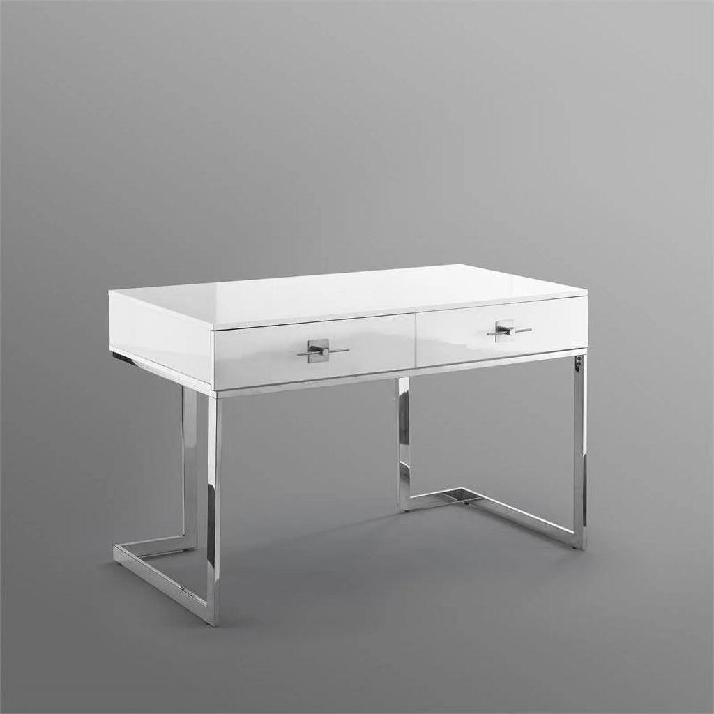 White 2-Drawers Stainless Steel Base Bedroom Vanity R762