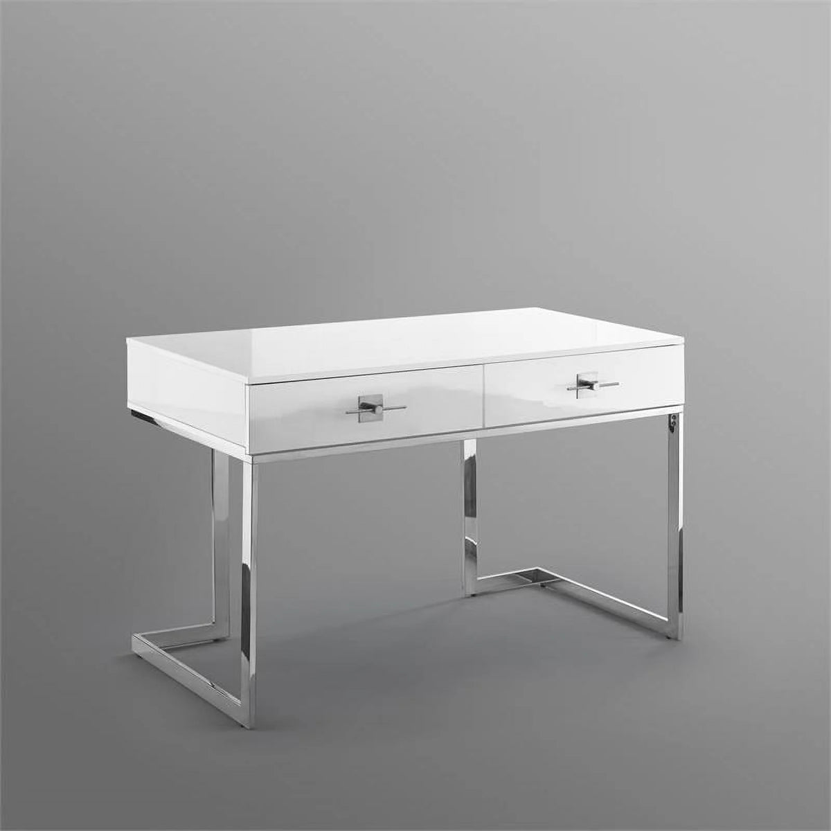 White 2-Drawers Stainless Steel Base Bedroom Vanity R762