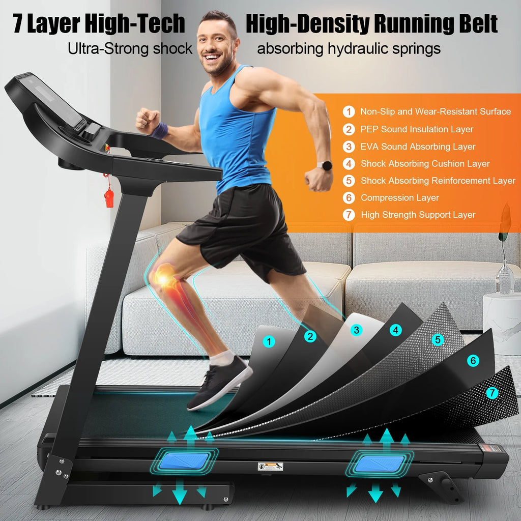 18 INCH Wide 3.25 HP Electric Folding Treadmill with Incline D973637