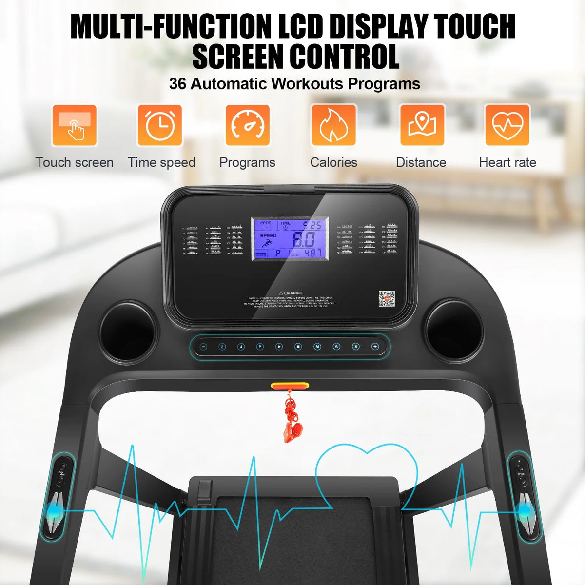 18 INCH Wide 3.25 HP Electric Folding Treadmill with Incline D973637