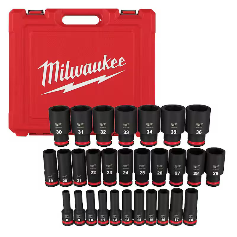 1/2 in. Drive Metric 6 Point Impact Socket Set 29-Piece B342