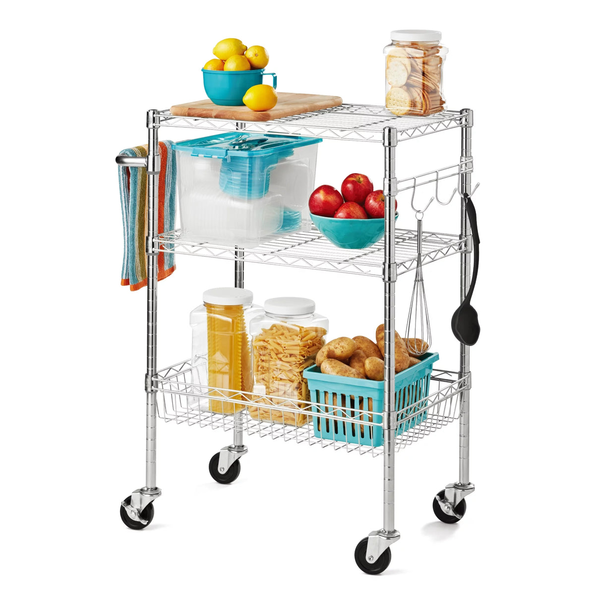 Wire 3-Tier Storage Shelf Unit White D962580