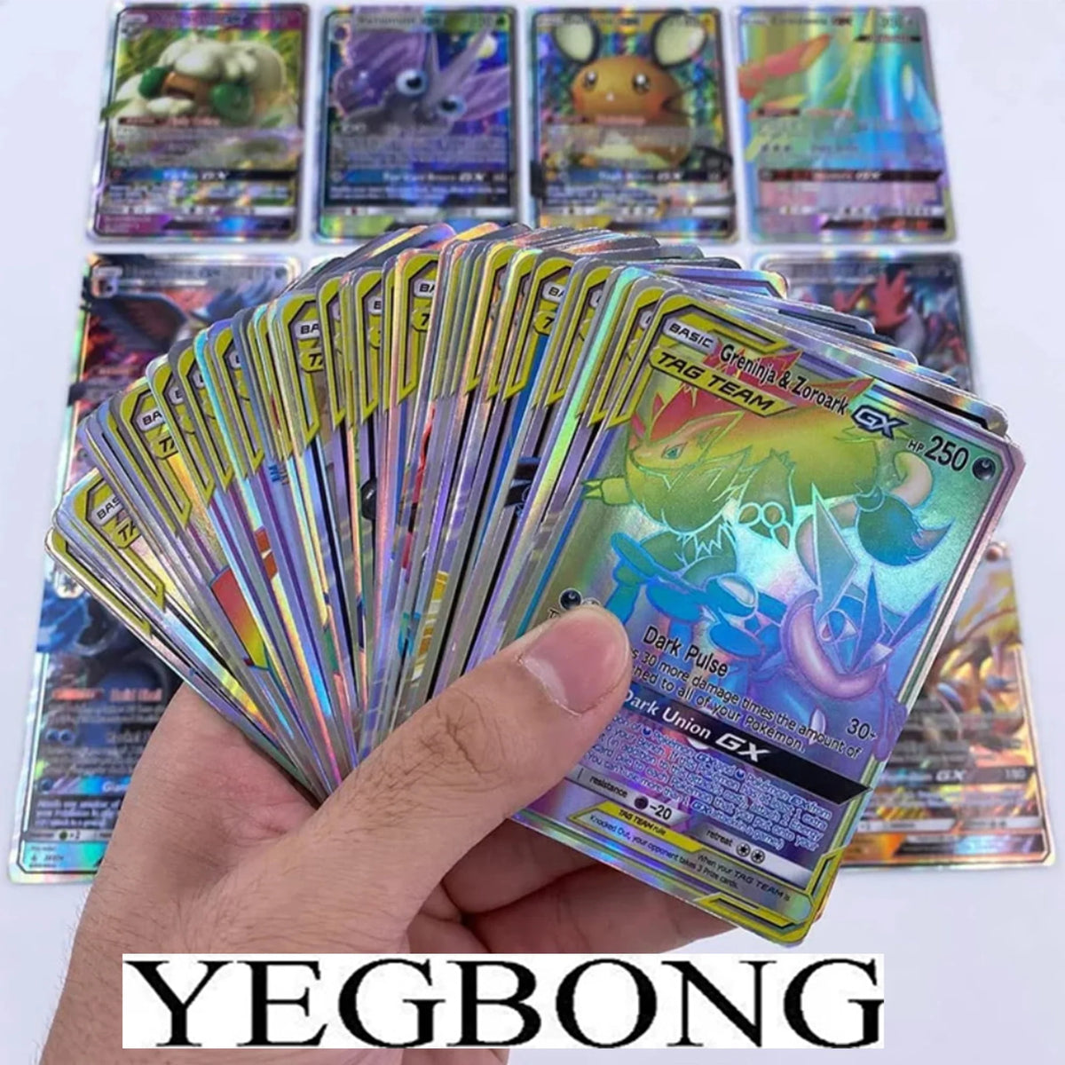 100pcs Rainbow Rare Trading Game Cards K227