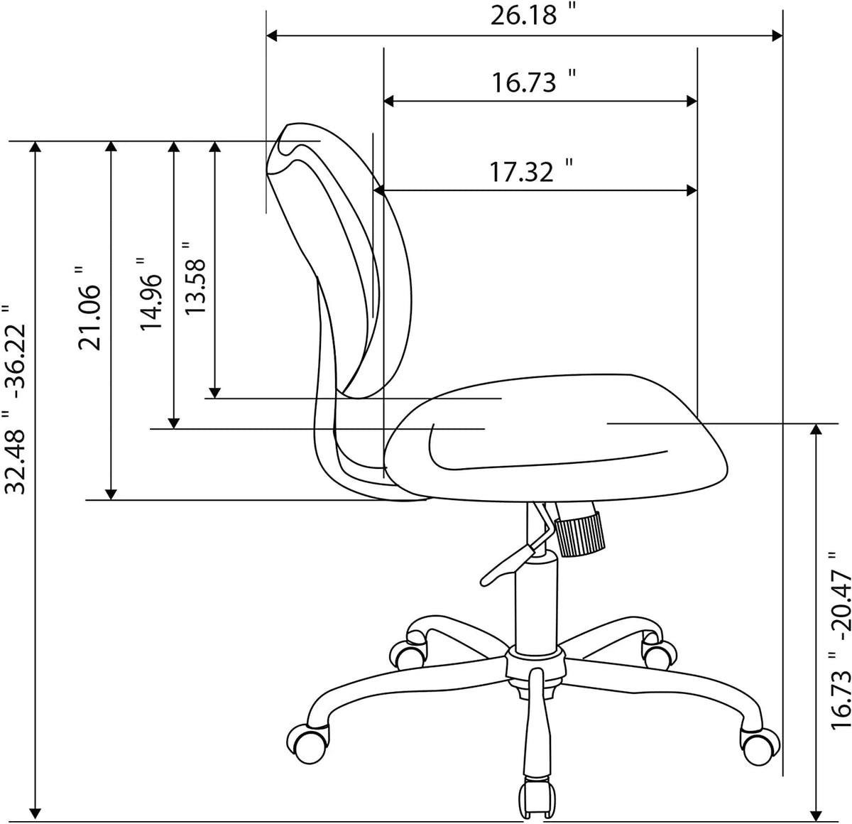 Black Chrome Mesh Low-Back Task Chair P727