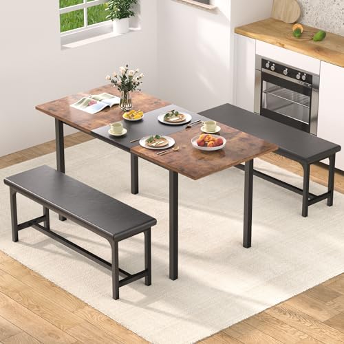 Extendable Kitchen Table with Benches S803118