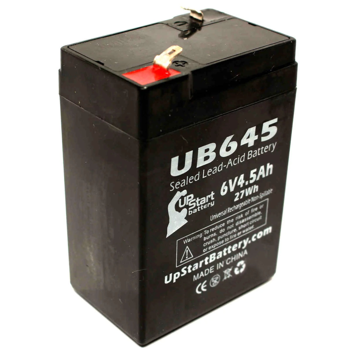 6V 4.5Ah Sealed Lead Acid Battery with F1 to F2 Terminal Adapters H18320