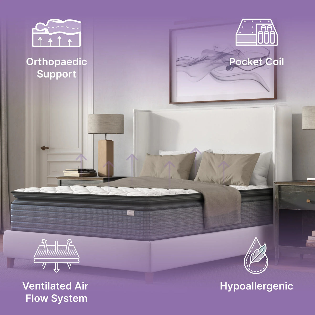 Queen Hybrid Pillow Top Mattress T618863