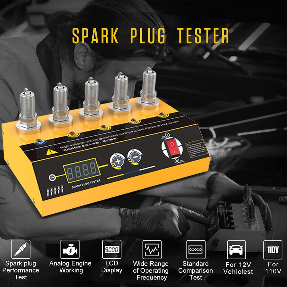 Spark Plug Tester with Digital Display Ignition Coil Tester 110V Pack of 2 L882