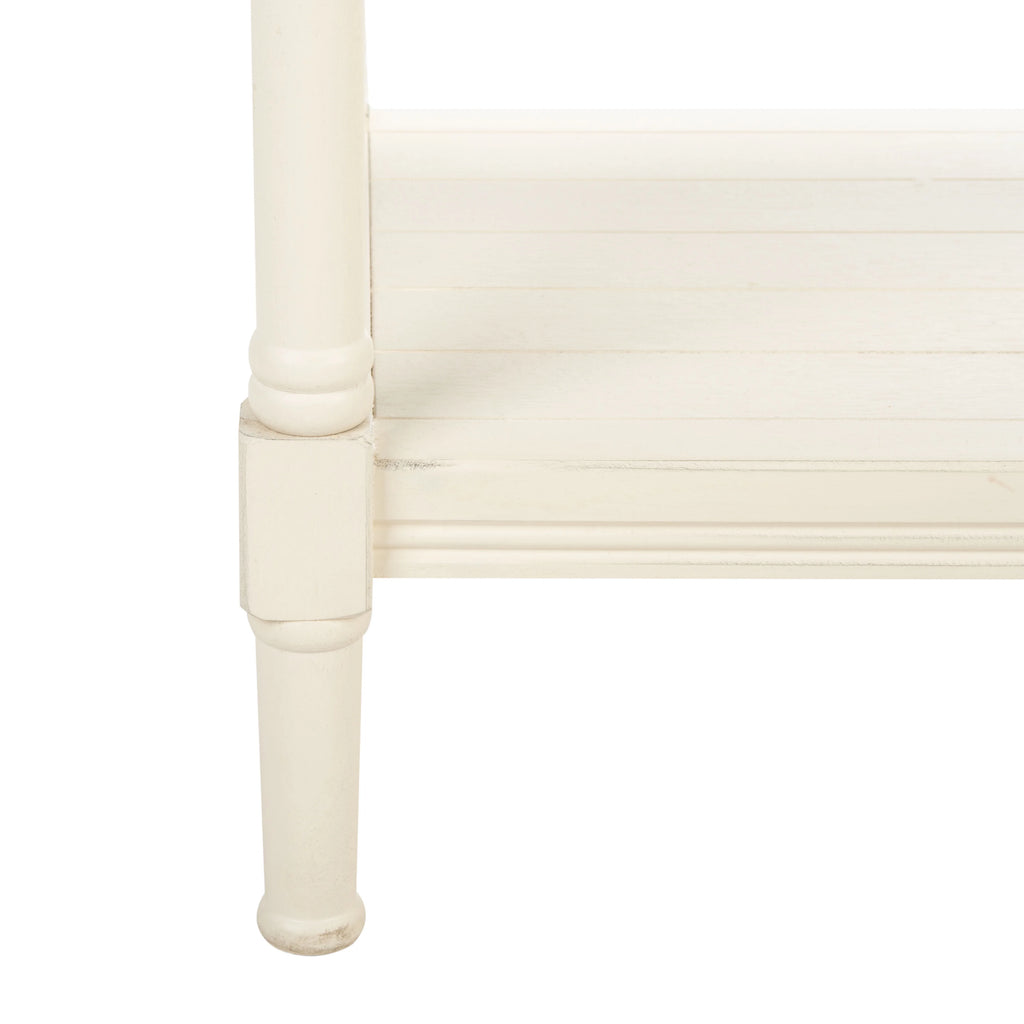Distressed White Wood Console Table with Shelf Z405