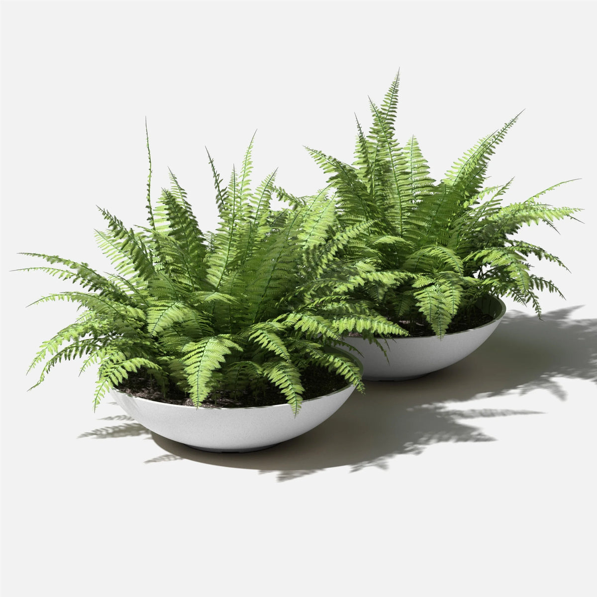 24" Plastic-Stone Planter 2-Pack White K8657