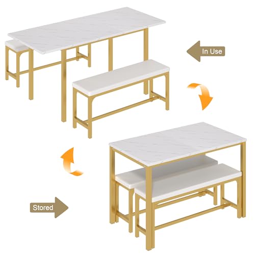 Extendable Kitchen Table with Benches S803118