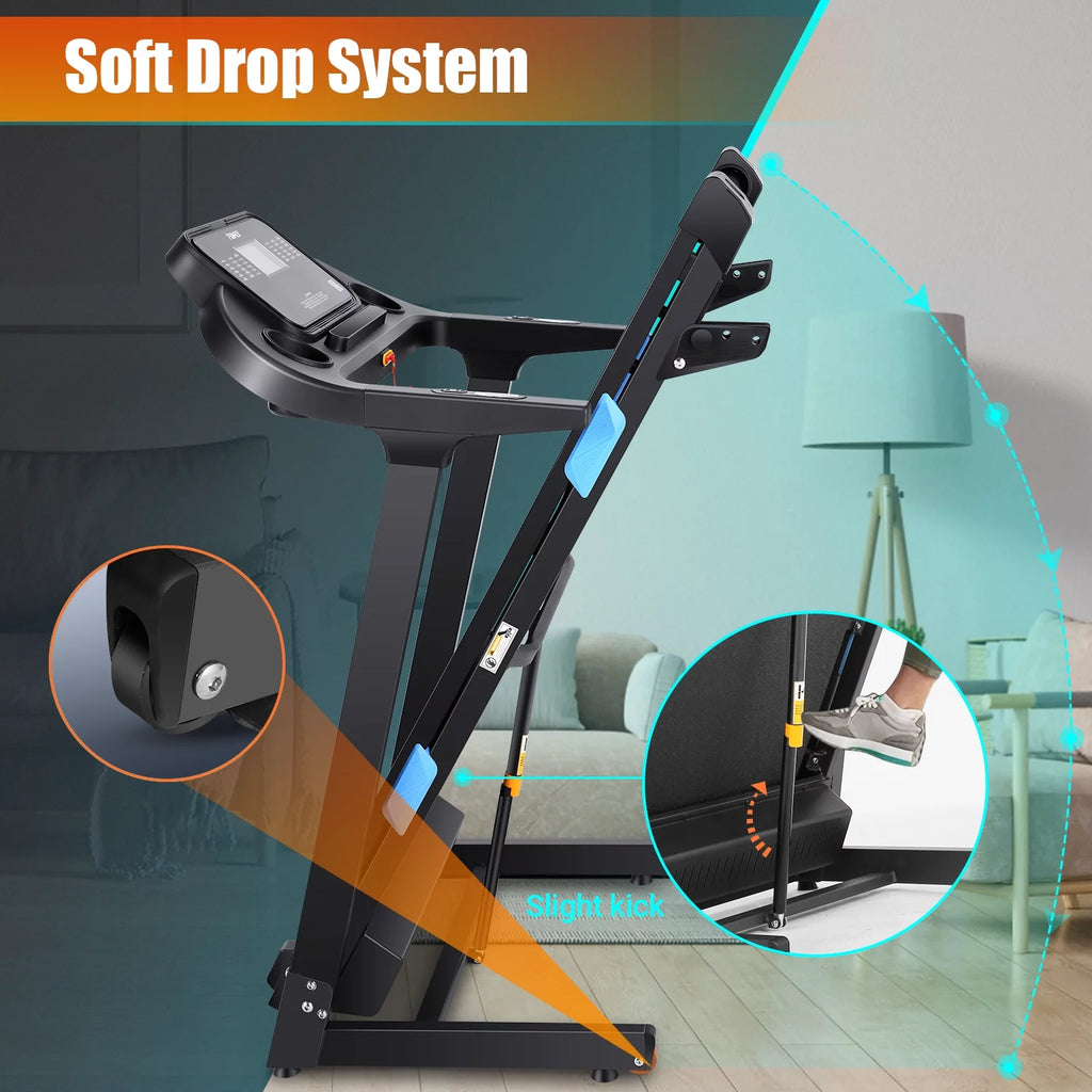 18 INCH Wide 3.25 HP Electric Folding Treadmill with Incline D973637