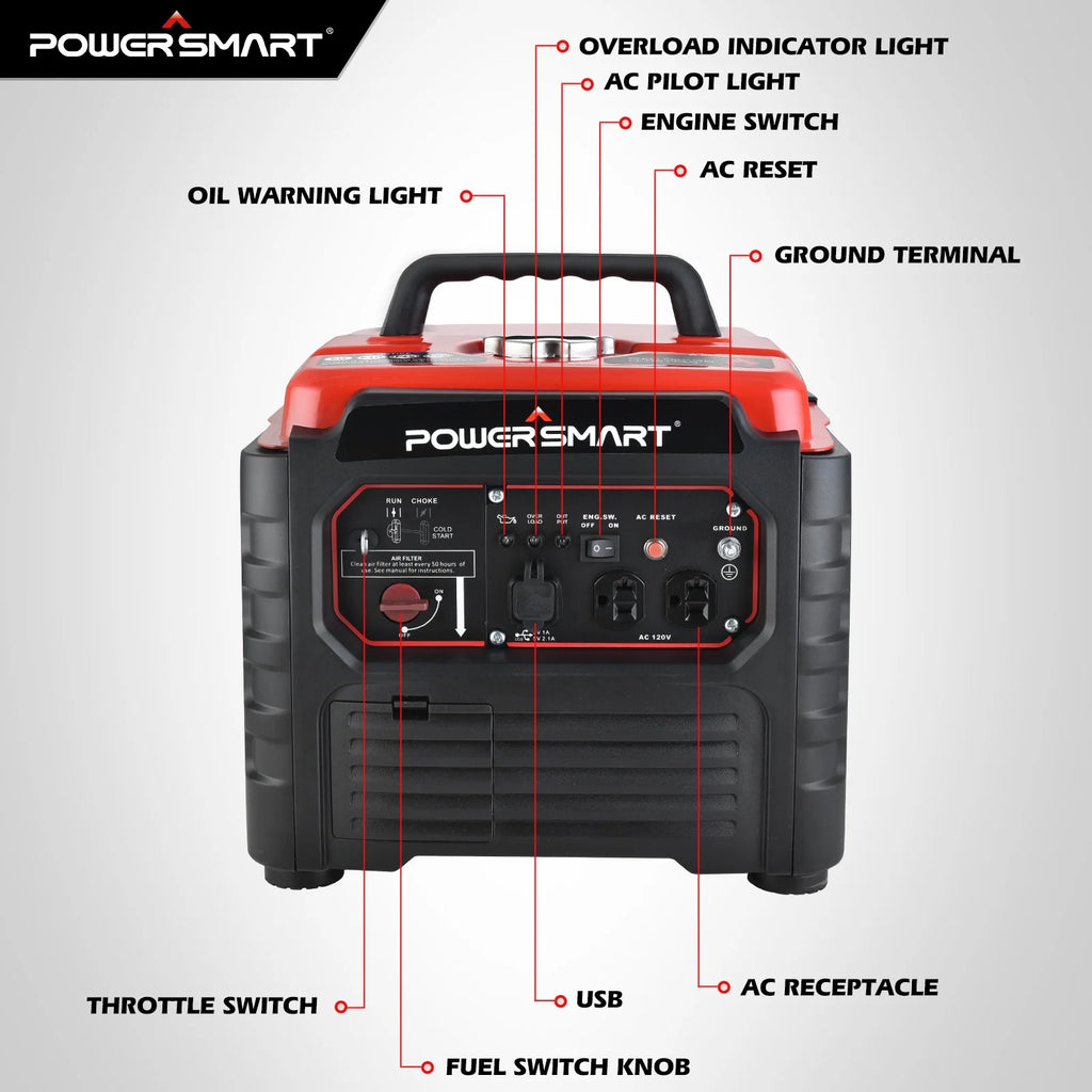1500 Watt Portable Gas Inverter Generator J78164