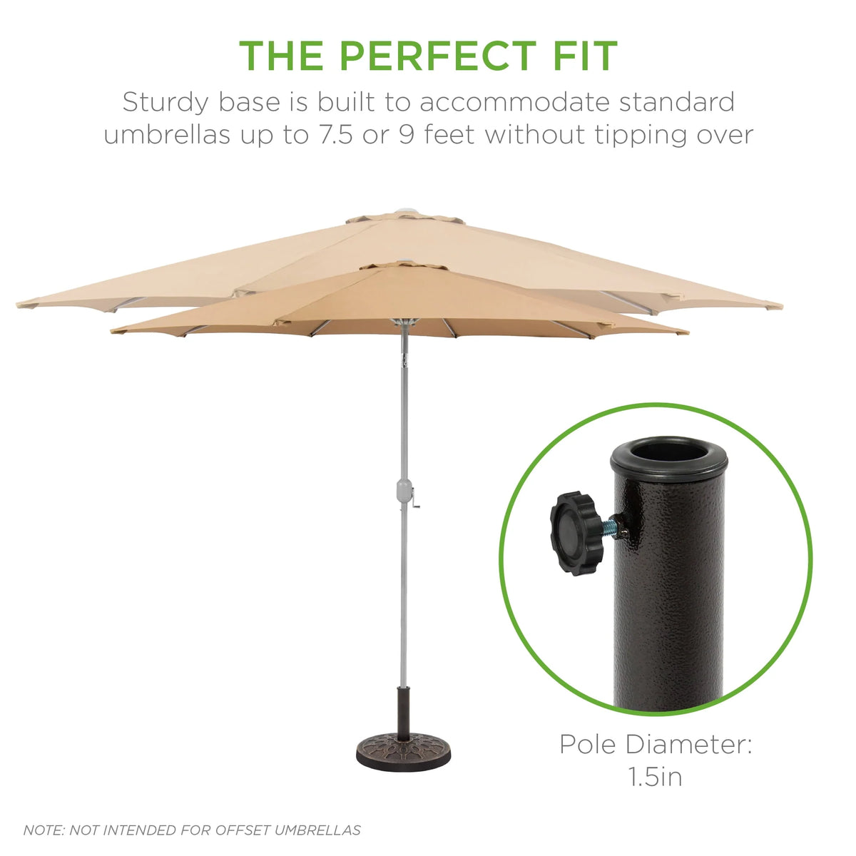 18in Round Heavy-Duty Steel Patio Umbrella Base Stand V97848