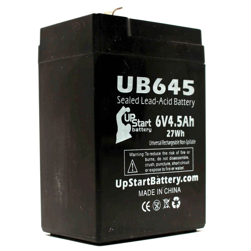 6V 4.5Ah Sealed Lead Acid Battery with F1 to F2 Terminal Adapters H18320