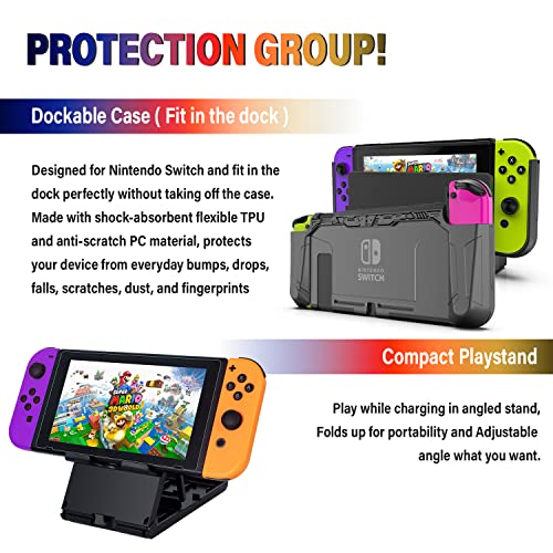 18 in 1 Carrying Case Screen Protector Playstand Game Case Joystick Cap Charging Dock Steering Wheel Bundle V827