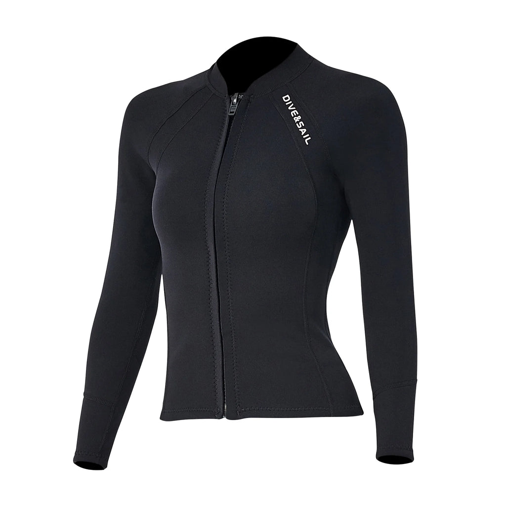 2mm Neoprene Front Zipper Wetsuits Jacket Long Sleeves P484