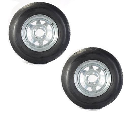 2-pk Trailer Tire on Rim St175/80d13 Load C 5 Lug Galvanized Spoke F327445