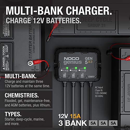 3-Bank 15A Onboard Battery Charger F657