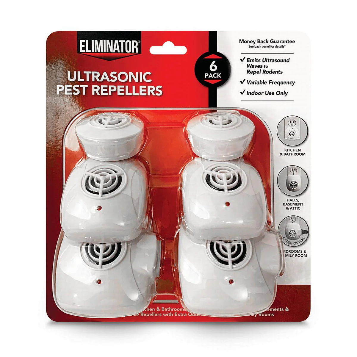 Ultrasonic Pest Repeller, 6 Count W151249