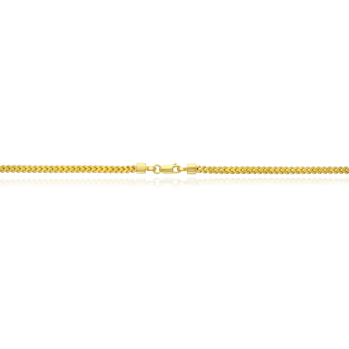 18K Gold Over Silver Hollow Franco Chain Necklace 20"-30" B66768