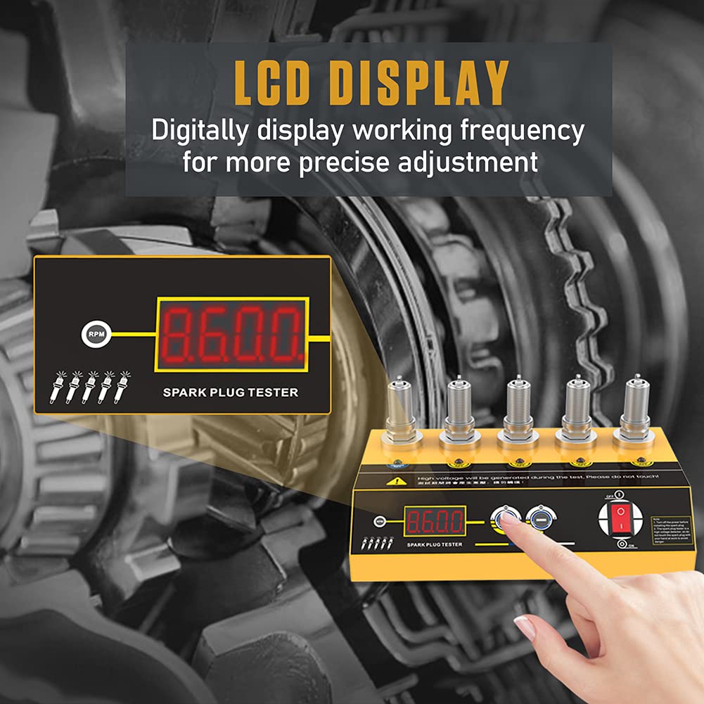 Spark Plug Tester with Digital Display Ignition Coil Tester 110V Pack of 2 L882