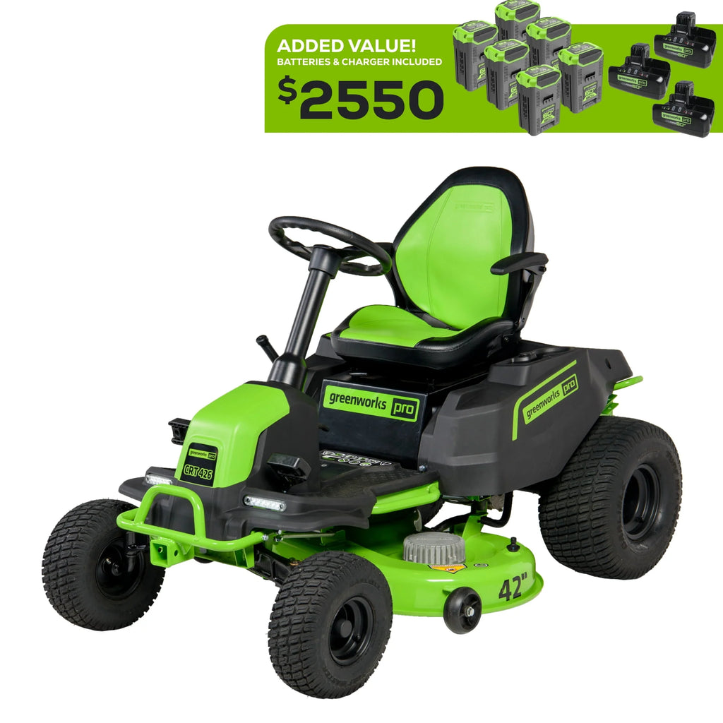 60V 42 Cordless Battery Riding Lawn Mower with 8.0Ah Batteries Q26811