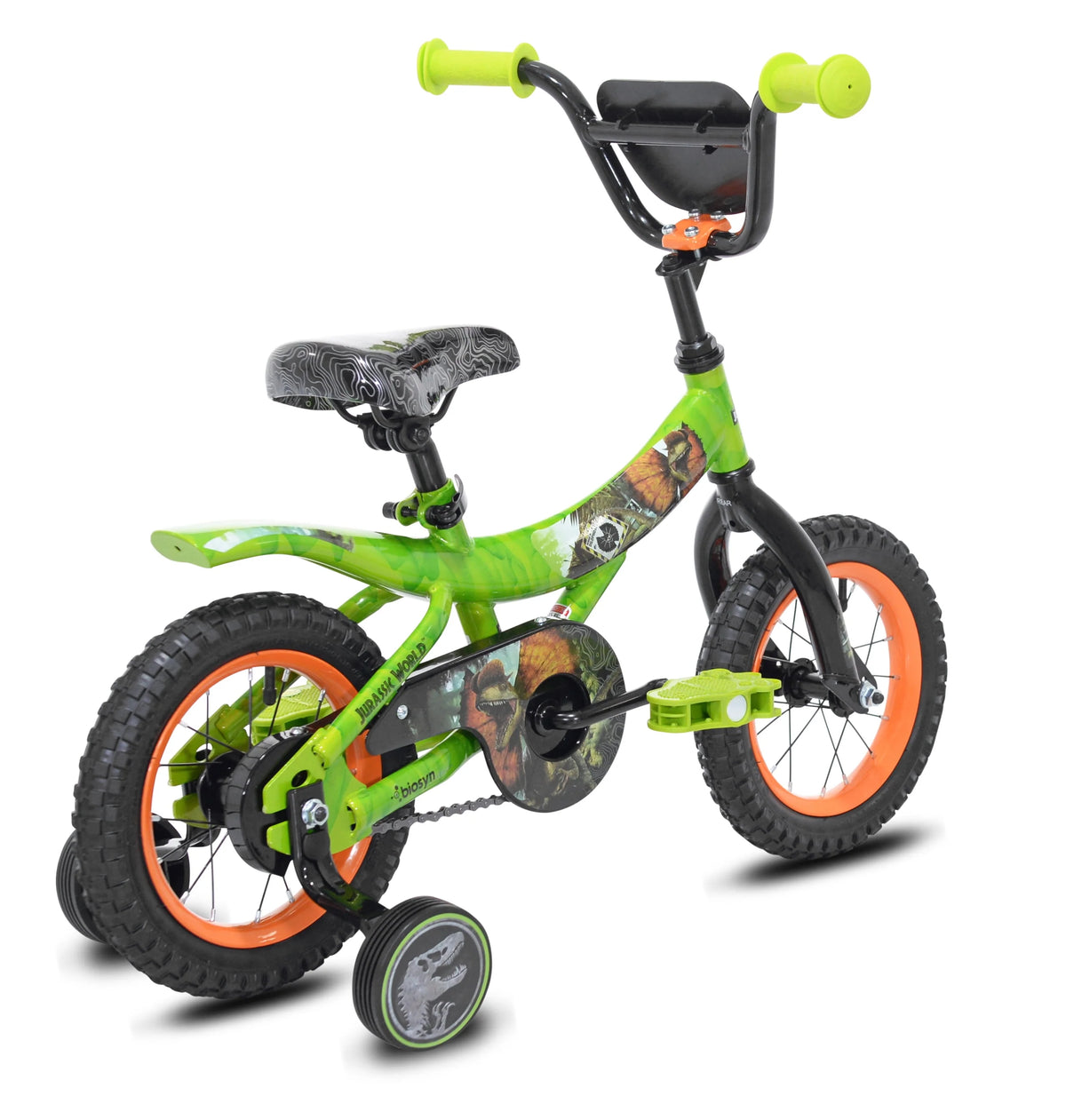 Green and Orange 12-inch Boy's Bicycle with Training Wheel P83682