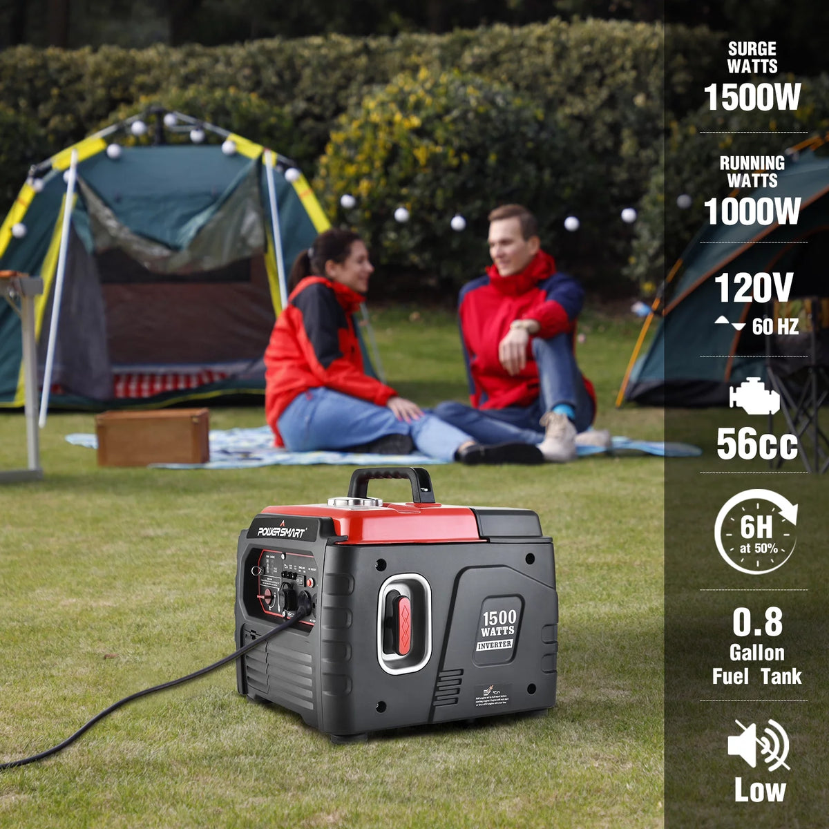 1500 Watt Portable Gas Inverter Generator J78164