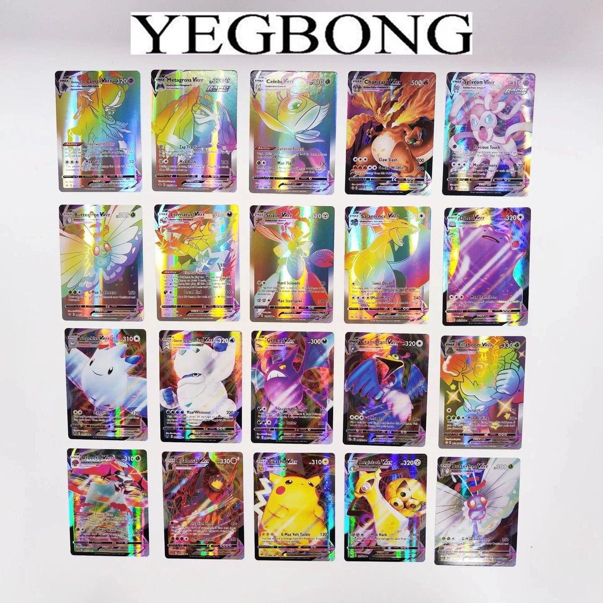 100pcs Rainbow Rare Trading Game Cards K227