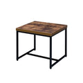 Brown and Black Wood and Metal End Table T788097
