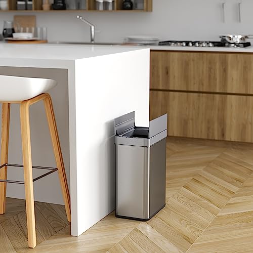 13 Gallon Stainless Steel Automatic Trash Can with Lid M5428