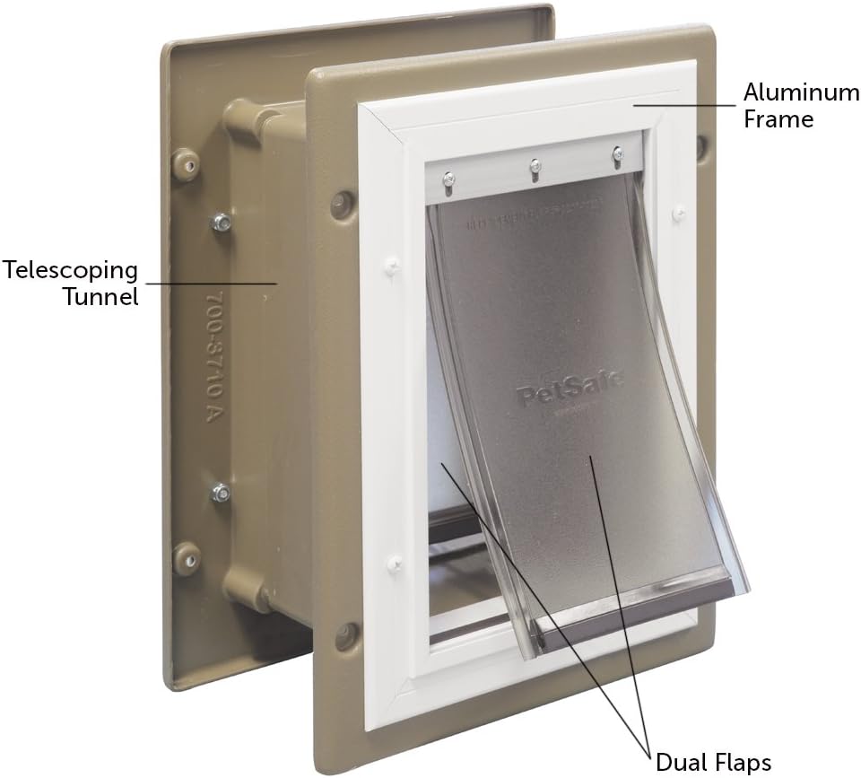Aluminum Pet Door with Telescoping Tunnel, Medium I69283
