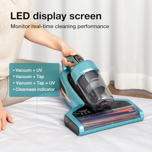 Mattress Vacuum Cleaner with UV-C & Ultrasonic & 5s Quick Heating, 16Kpa Suction 480W Handheld Vacuums with HEPA V75137