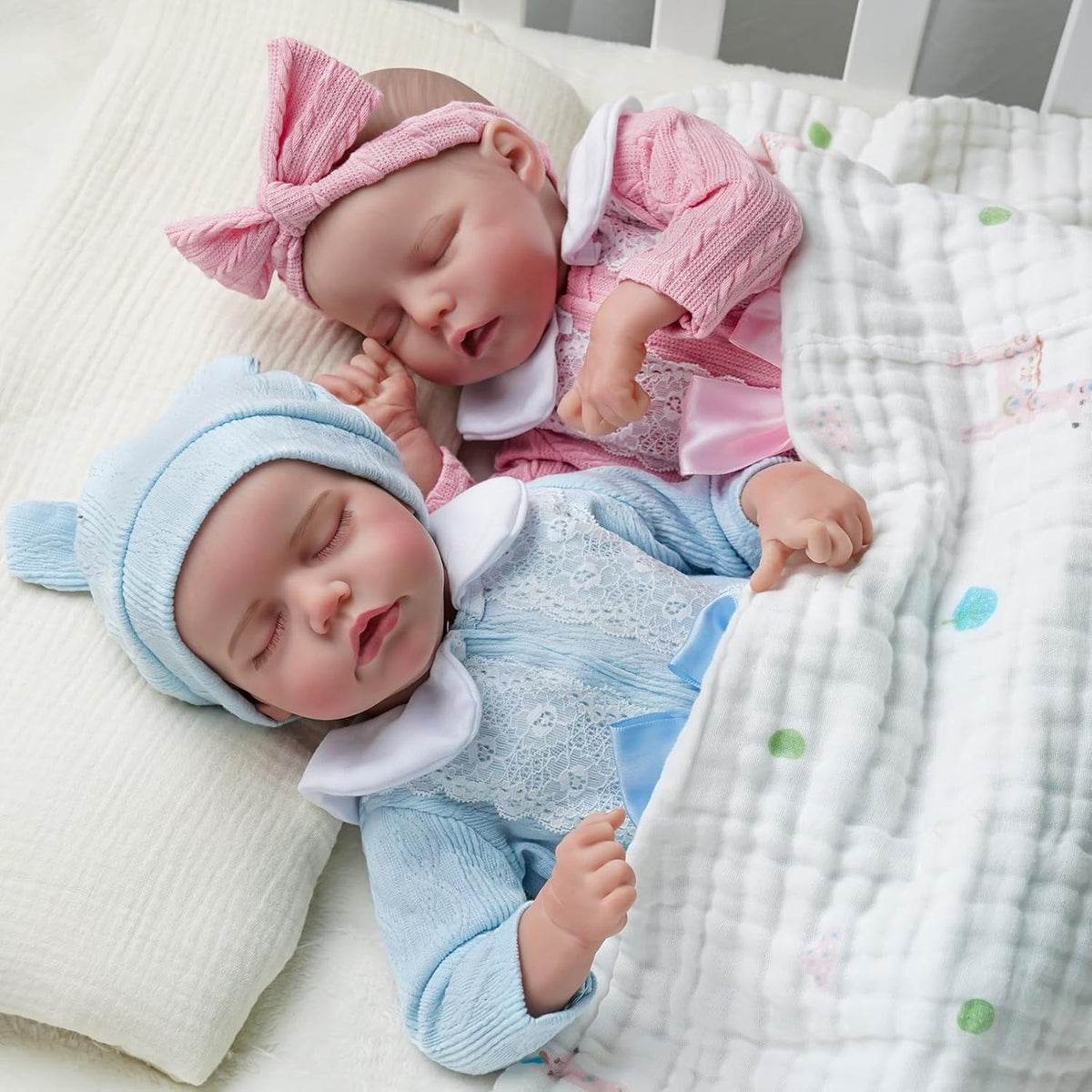 17 Inch Realistic Reborn Baby Dolls Twins Soft Body Poseable Limbs I186530