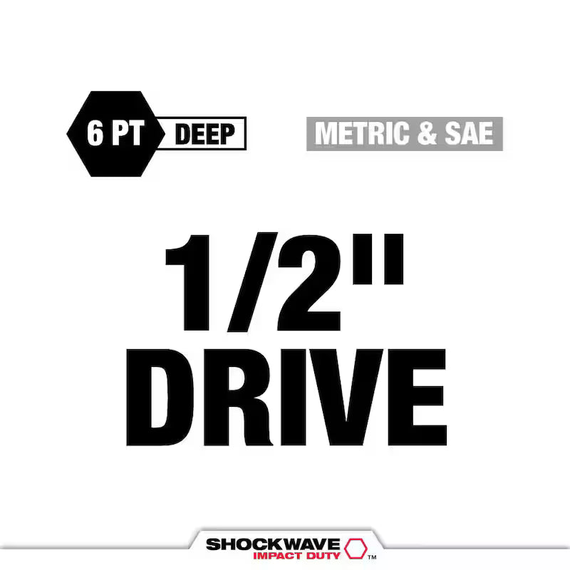 1/2 in. Drive SAE and Metric 6 Point Impact Socket Set (29-Piece) B831
