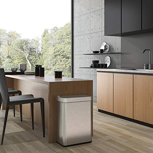 13 Gallon Stainless Steel Automatic Trash Can with Lid M5428