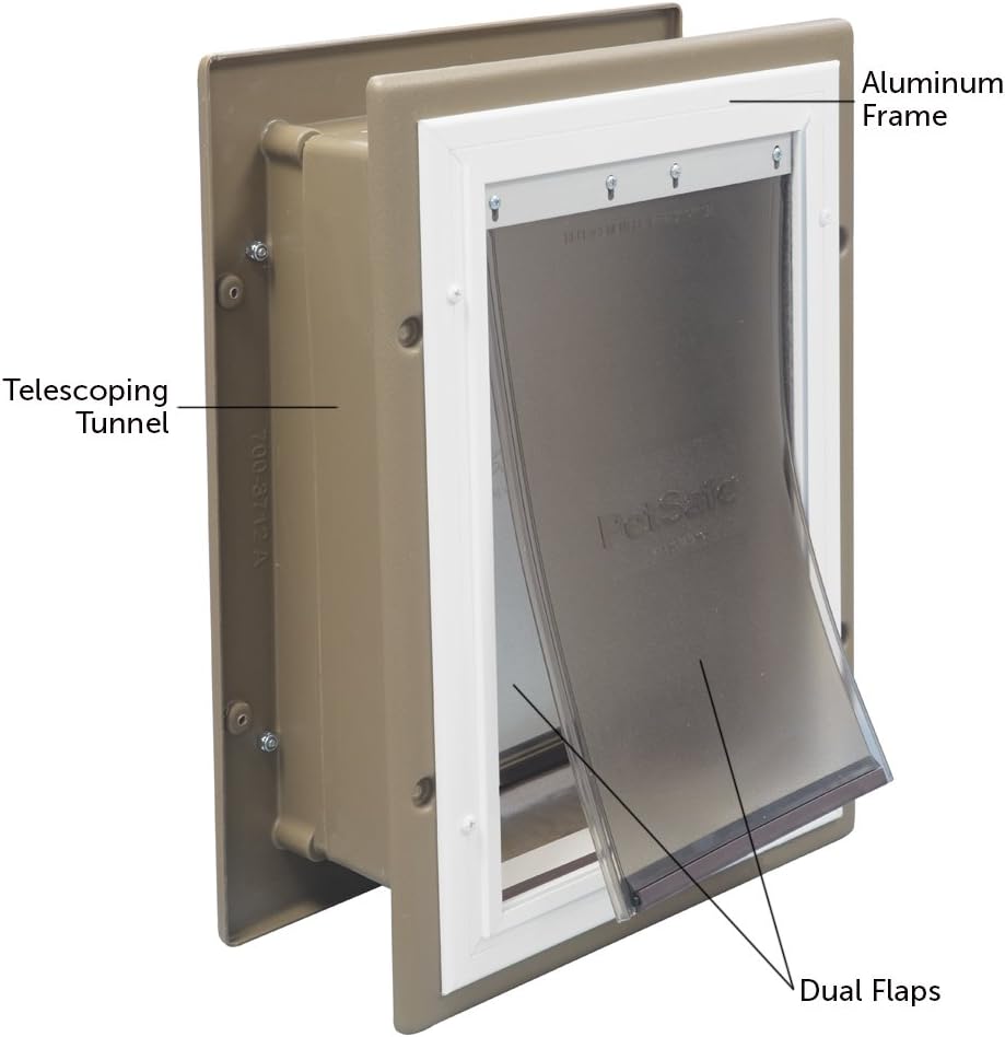 Aluminum Pet Door with Telescoping Tunnel, Medium I69283