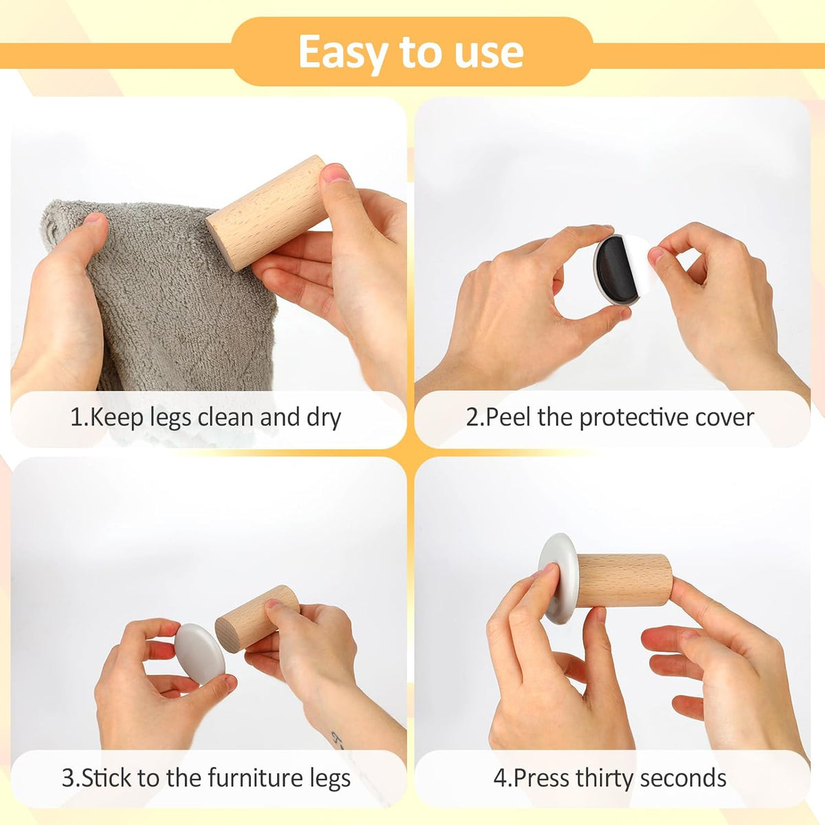 12pcs 2 inches Beige Moving Sliders for Furniture B9587
