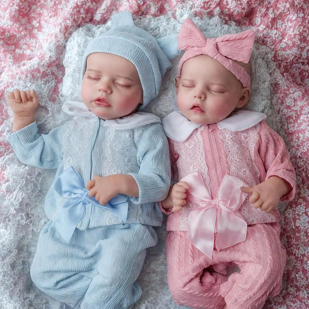 17 Inch Realistic Reborn Baby Dolls Twins Soft Body Poseable Limbs I186530