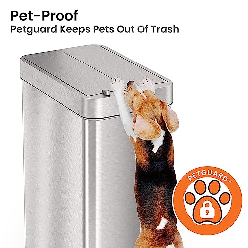 13 Gallon Stainless Steel Automatic Trash Can with Lid M5428