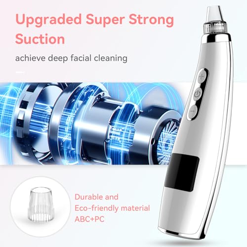 Blackhead Remover Pore Vacuum Electric Comedone Extractor Tool with 5 Suction Power and 5 Probes N286